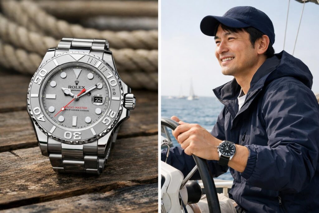 他素材のロレックスヨットマスターとの比較
