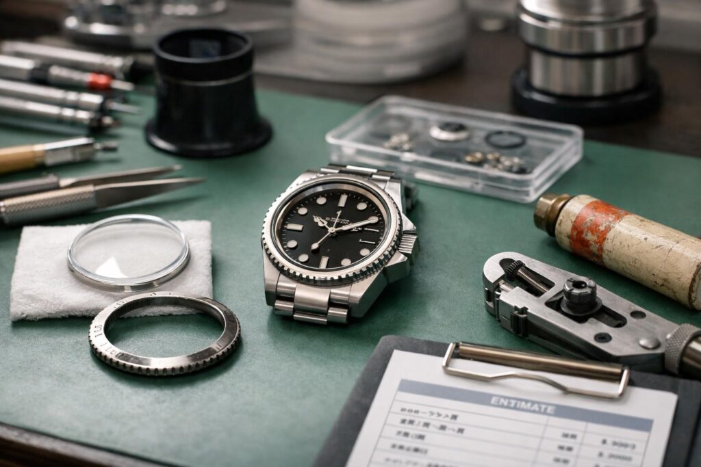 ロレックスのガラス交換費用を比較する際のチェックポイント