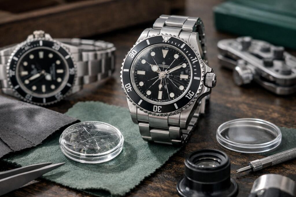 並行輸入品 中古 ロレックスのガラス交換 専門店利用の判断基準