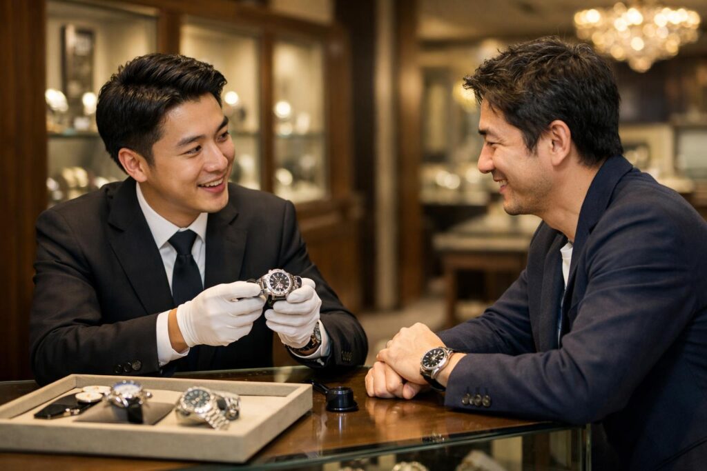 在庫を出してもらうための店員とのコミュニケーション